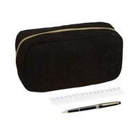 Pencil Bag | Astuccio scolastico con coulisse | Chiusura morbida con zip con righello organizzatore multifunzione per adolescenti adulti scuola elementare college, Nero , Se référer au descriptif
