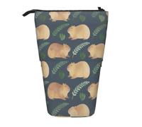 Pencil Case Capybaras Leafs Portamatite Matita Verticale | durevole Astuccio Telescopico Portatile Astuccio Cancelleria Per Adulti come Regalo