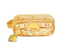Pencil Case For Girls, Animal Zipper Pouch, Large Cartoon Pouch For Women, Aesthetic Stationery Supplies Pen Holder Bag For Eraser Scissors Sticky Notes Children Girls Kids Teen, Giallo