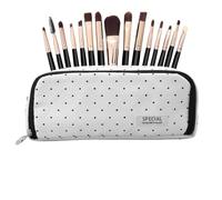 Pencil Case for Girls - Dot Oxford Multi-Compartment Smooth Zipper Storage