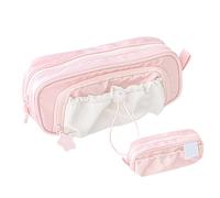 Pencil Case, Pencil Organizer, 8.27x3.35x2.2 inches, Multi Compartment Bag Stationery Pouch, Zipper Pen Holder for Classroom Travel College Teens Girls Kids, School, Pens Markers Art Supplies