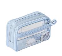 Pencil Case, Pencil Pen Case, Portable Pencil Case, Transparent Pencil Case, Portable Pencil Case with Woven Fabric Material, Pen Pouch Holder and Organizer for School Use