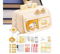 Pencil Case Set Cheese Cat Design High Capacity Stationery For School