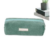 Pencil Case - Stationery Case | Pen Case | Organizer Case | Corduroy Pencil Case With Compartments Pouch Large Capacity Stationery Pen Storage Pouch Zipper Pencil Organizer Box For School, Verde