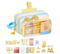 Pencil Case With Supplies | Cute Cheese Large Capacity Stationery 30 Pieces