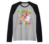 Pencil Crayon First Day of School Bruh We Back Fifth Grade Maglia con Maniche Raglan