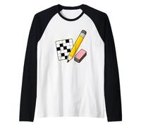 Pencil Eraser Hour Cruciverba Gomma Maglia con Maniche Raglan