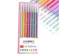 Pencil gel glitter fluorescente - pennarello creativo con un colore lucido perle, design della sabbia di guida e polvere glitter | NeutralStift for Children Schoolchildrens, ideale per la scrittura di