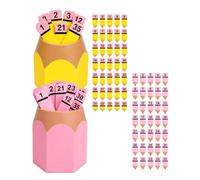 Pencil Number Counting Set with Holder for Classroom Math Games 1-35