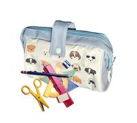 Pencil Pouch, Large Capacity Stationery Organizer, 8,66 x 4,72 x 3,94 pollici, Built-In Handle Design, Durevole Portatile Holder, Multi-Functional Zipper Case for College Students Travel, Commute, blu