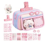 Pencil Pouch Set - Dopamine Kitten Design | Cute Stationery Gift, Back-to-S | Colorful Cat , Zipper Closure, Lightweight & Portable, Ideal for Kids, Students, Class Rewards, Birthday Presents, & P
