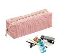 Pencil Pouch - Zipper Stationery Organizer | Storage Bag for Erasers, Markers, Rulers, Sticky Notes | School, Office, College, Travel, Daily Use, Backpack, Work Supplies, Portable Writing Tools, rosa
