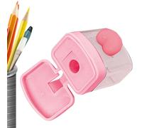 Pencil Sharpener For Classroom - Double Hole Portable Sharpener, With Lid Supplies | Colored Art Creation Tool, Kids Kindergarten School Drawing Artist Travel Makeup With Home Office Use