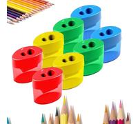 Pencil Sharpeners with Lid, 4 PCS Pencil Sharpeners with Lid, Dual Holes Compact Colored Handheld Pencils Sharpener, Portable Pencils Sharpener, for Office Home (A Ellipse,8PCS)
