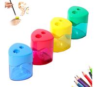 Pencil Sharpeners with Lid, Dual Holes Compact Colored Handheld Pencil Sharpener, Portable Pencils Sharpener, for Adults Students Home Office (4pc triangle)