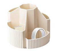 Pencil Storage Cup - Rotating Desk Organizer with 5 Sections, Durable Makeup Brush Pot and Pen Holder for Cosmetics, Stationery, and Small Items | Bedroom, Vanity, Office Table, Art Studio, Daily