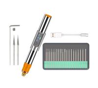 Pencil Style Engraver - Compact Handheld Rotary Etching Pen for Jewelry, Leather, Ceramic, Glass, Stone, Metal | Electric Engraving Machine Tool Kit with Bits, Easy Control Craft Maker Access