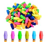 Pencil Top Erasers | Wedge-Shaped Pencil Eraser Caps | Colorful Erasers for Pencils, Perfect Back-to-School Stationery Supplies, Classroom Rewards, Party Gift Packs, Available in 50pcs, 100pcs