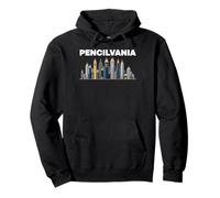Pencilvania PA Pencil Skyline Divertente Pennsylvania Gioco di Parole Felpa con Cappuccio