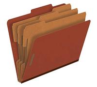Pendaflex Cartelle per classificazione cartellone, 3 divisori, chiusure incorporate da 5,1 cm, taglio a linguetta 2/5, formato lettera, rosso, confezione da 10 (1357R)