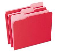 Pendaflex Cartelle portadocumenti bicolori, formato lettera, rosso, taglio 1/3, 100 per scatola (152 1/3 rosso)
