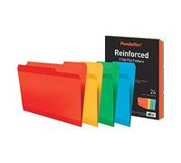 Pendaflex Cartelle portadocumenti rinforzate, extra resistenti, bordi rinforzati in polietilene, colori assortiti, formato lettera, linguette tagliate a 1/3, 24 per confezione (86213)
