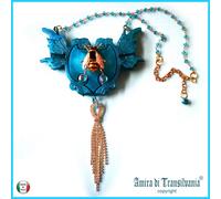 Pendaglio Gioiello Api Collana Donna Lusso Bigiotteria Cristalli Insetti Blason