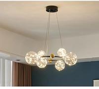 Pendant Ceiling Lamp For Hall Living Room Bedroom Ring Light Dining Room Kitchen Long Table Led Chandelier Luxury Decor Black