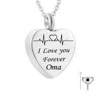 Pendant, Chains Steel I Love You Forever... Memorial Locket for Men Women with Funnel Kit & Bag
