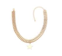 Pendant Elegant Charming Necklace for Women & Women Punk Style Star M Letter Choker Charm Chain Necklace Jewelry, Best Gift for Her,Colour:Golden (Color : Golden)