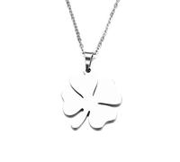 Pendant Elegant Lover's Clover Gold And Silver Color Necklace Engagement Jewelry,Colour:Silver (Color : Silver)