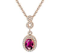 Pendant Elegant Women Necklace Blue Cubic Zirconia Simple Circle Shape,Colour:Rose Gold Plated Purple Zirconia (Color : Rose Gold Plated Purple Zirconia)