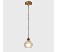 Pendant Kitchen Island Fixiture, 4.5" Lighting Glass Light Fixtures, Brushed Brass Chandelier Hanging Ceiling Lights for Dining Bedroom, Gold