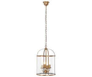 Pendant Lamp Pimpernel 4, Bronze with Clear Glass Shade