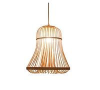 Pendant Light, Chinese Pastoral Style Pendant Light, Hand Woven Bamboo Art Chandelier, Rattan Wood Lantern Ceiling Lamp, Bedroom Dining Room Suspension Lamp with E27 Holder and Adjustable Cord Intere