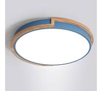 Pendant Light, Embedded LED Ceiling Light Colorful Macaron Round Ceiling Lamp Modern and Simple Ultra-Thin 1.9-inch Energy-Saving Ceiling Lighting Three-Color Light-Changing Metal Wood Ceiling Light(