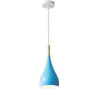 Pendant Light Nordic Wooden Chandelier Color Ceiling Lighting Fixtures Creative Personality Hanging Lights for Dining, Living Room, Kitchen Island(Blue)