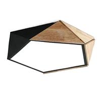 Pendant Light, V-intage Wooden Rustic Close to Ceiling Light Dimmable Led Flush Mount Ceiling Light Black Ceiling Lamp Flat Ceiling Lighting for Bedroom Closet Stairwell Hallway Kitchen(A Gray,45cm/1