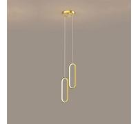 Pendant Lights, Brass Ring Line Chandelier Luxury Bedside Pendant Light LED Restaurant Decorat Ceiling Pendent Lamp Indoor Home Lighting Adjustable Pendant(Gold,B)