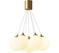 Pendant Lights, Bronze Restaurant Chandelier Magic Bean Glass Lampshade Pendant Lights Bedroom Warm Romantic Atmosphere Light Creativity Living Room Aisle Lighting Pendant(Warm Light,7-Lamp)