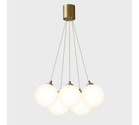 Pendant Lights, Bronze Restaurant Chandelier Magic Bean Glass Lampshade Pendant Lights Bedroom Warm Romantic Atmosphere Light Creativity Living Room Aisle Lighting Pendant(White Light,5-Lamp)