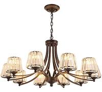 Pendant Lights, Chandelier Ceiling Light Crystal Chandelier Retro Black Iron Pendant Lighting Candle Crystal Lamp Compatible with Dining Living Room Foyer Hallway-Black 3 Head Home Decor L