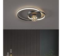 Pendant Lights, Chandelier LED Torus Ceiling Light Ultra Thin Aluminum Ceiling Lamp Round Living Room Bedroom Study Dining Room Decorative Lights [Energy Class A++] Pendant(Black,45CM)