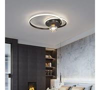 Pendant Lights, Chandelier LED Torus Ceiling Light Ultra Thin Aluminum Ceiling Lamp Round Living Room Bedroom Study Dining Room Decorative Lights [Energy Class A++] Pendant(Black,55CM)