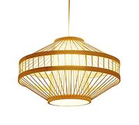 Pendant Lights, Chinese Bamboo Chandelier 1-Light Living Room Ceiling Pendant Lights Wicker Hanging Light Fixture Dock with Adjustable Hanging Cord Compatible with Kitchen Dining Room Bedro