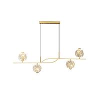 Pendant Lights, Contemporary Crystal Pendant Light Indoor LED Dining Table Chandelier Brass Strip Ceiling Hanging Lamp Personality Home Living Room Kitchen Suspended Light Fixture Chandelier L