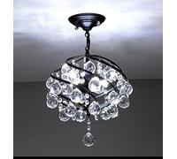 Pendant Lights, Crystal Chandelier Corridor Aisle Porch Balcony Bar Pendant Lights Home Cloakroom Restaurant Bedroom Hanging Lights European Style Lamps [Energy Class A++] Chandelier Lighting(Black)