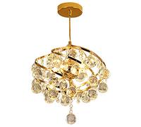 Pendant Lights, Crystal Chandelier Corridor Aisle Porch Balcony Bar Pendant Lights Home Cloakroom Restaurant Bedroom Hanging Lights European Style Lamps [Energy Class A++] Chandelier Lighting(Gold)