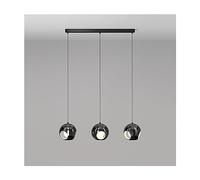 Pendant Lights, Dimmable Mid Century LED Chandelier - Black Metal Globe Pendant Light Compatible with Kitchen Island. A 3-Light Industrial Ceiling Pendant with Milk Small Hanging Lamp. Perfect