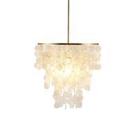 Pendant Lights, Idyllic Shell Chandelier 3-Light Home Ceiling Hanging Lamp Living Room Bedroom Pendant Light Hotel Dining Room Decor Suspended Light Fixture Pendant(A)